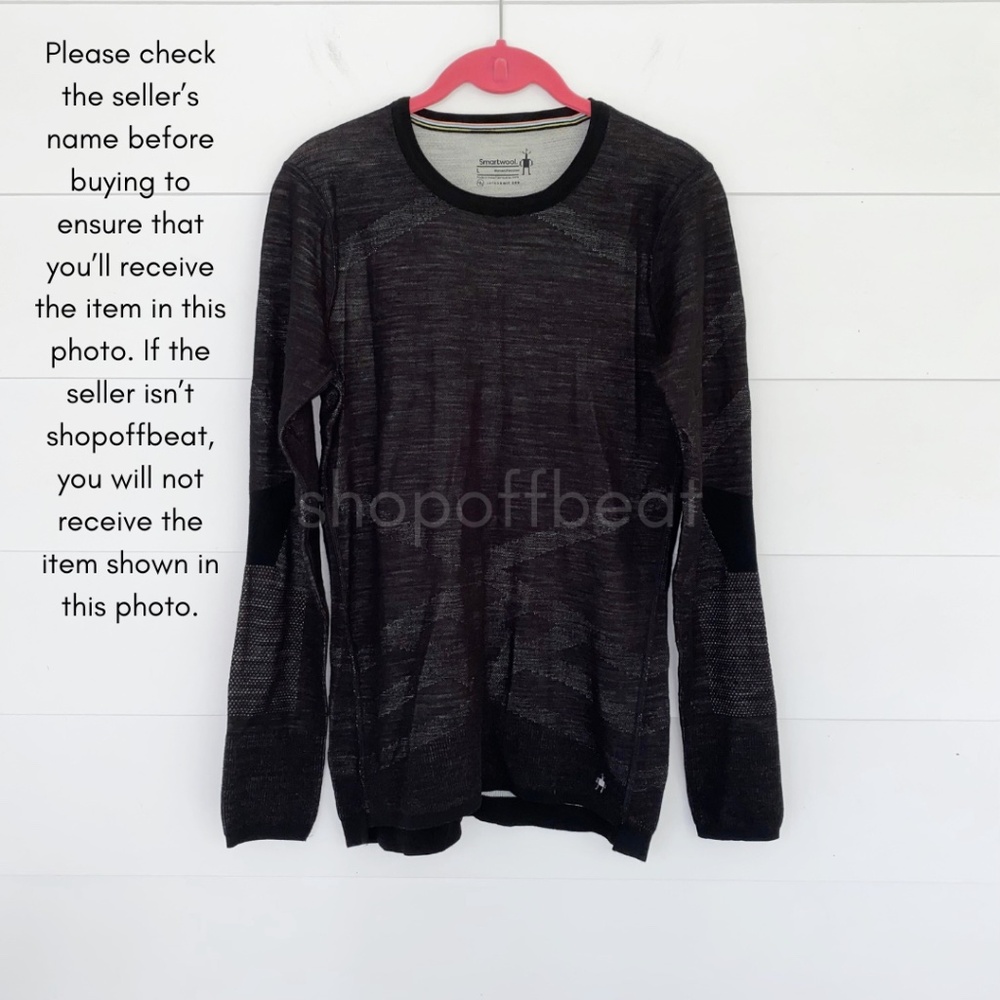 Smartwool Intraknit 200 Thermal Merino Base Layer Crew Black-White Large Women's - Picture 12 of 17